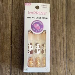 imPRESS Cow Print and Glitter Press-On Nails
